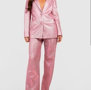 BOOHOO PINK GLITTER SUIT (TALL SIZING)